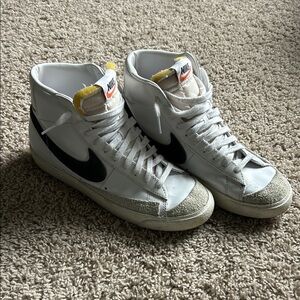Nike White and Black High-Top Sneakers